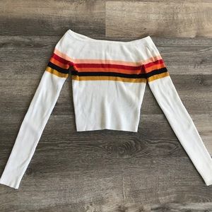 Cropped long-sleeve sweater